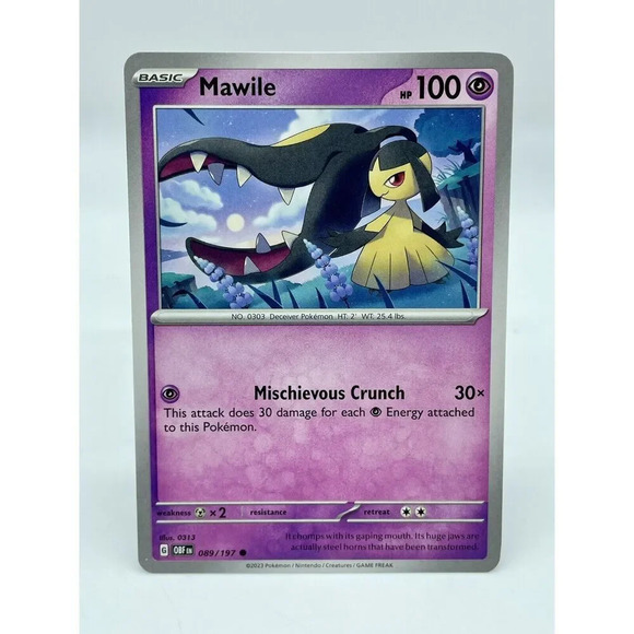 Mawile 089/197 S&V: Obsidian Flames Non-Holo Pokémon TCG Mint‎ Unplayed - Picture 1 of 6